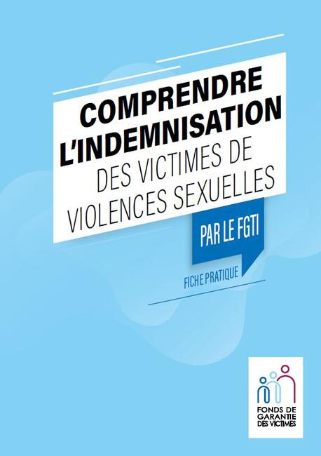 couverture dépliant "Comprendre l'indemnisation des victimes de violences sexuelles"