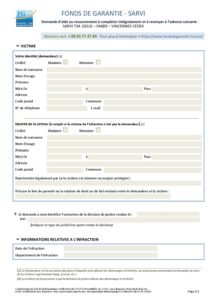 Formulaire de demande d’aide au recouvrement - Fonds de Garantie des